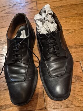 Johnston And Murphy Men's Sz 12  Black Leather Lace-Up Dress Shoes